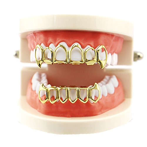 Psivika Grillz Dorado Chapado en Oro Hip Hop Para Dientes miniatura 3