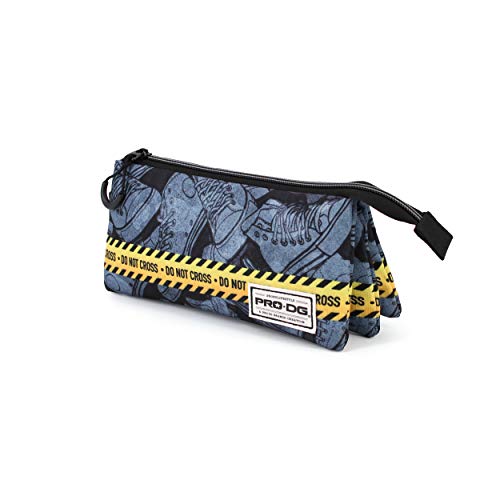 PRO-DG Do Not Cross-Estuche Portatodo Triple HS, Gris, 23 x 11 cm
