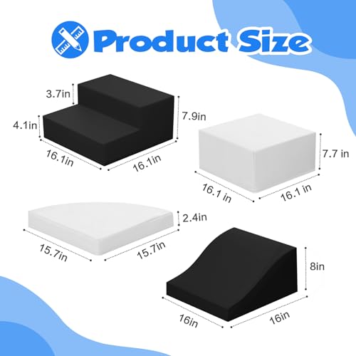 Image of TODIBY 4-Piece Soft PU Leather Toddlers Climbing Toys, Baby Foam Climbing Blocks for Toddlers 3, Indoor Climb and Crawl Activity Play Set, Foam Play Gym Climbing Structures (Black and White)