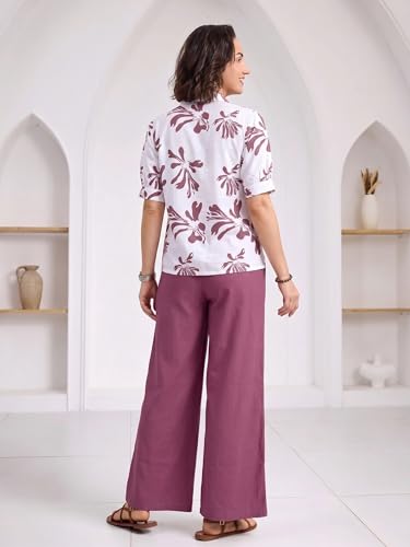 Image of TOPLOT Printing Cotton Crop-Tops Set for Woman || Co ord Set for Women Stylish (5248)