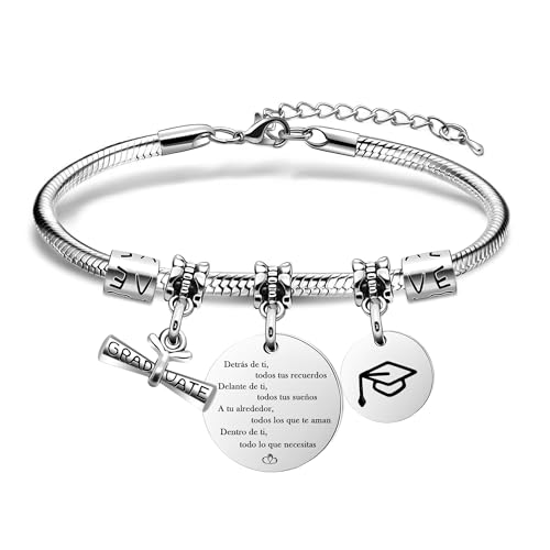Aosyoisk Regalo de graduación pulsera de graduación universidad escuela secundaria regalo inspirador