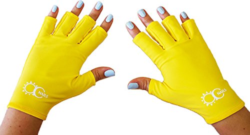 OC Nails UV Shield Glove (SUMMER YELLOW) Anti UV Glove for Gel Manicures with UV/LED Lamps
