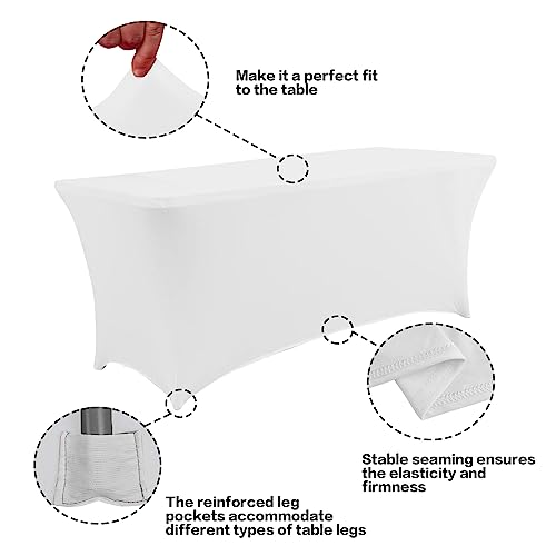 image for IVAPUPU 4FT Spring Table Cloth for Rectangular Fitted Events Stretch W