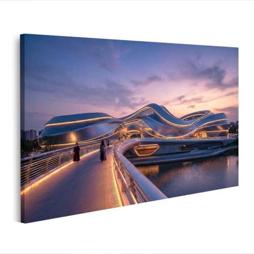 Impression sur toile d'architecture fluide futuriste islandburner art mural grand format Y2