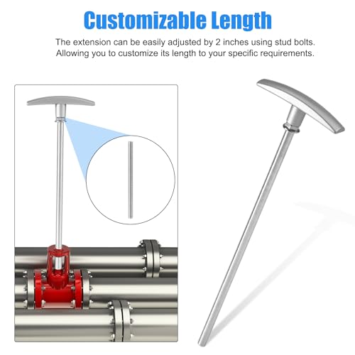 Image of PEUTIER 9in RV Waste Valve Extension Tube, RV Dump Valve Handle RV Sewer Valve Handle Replacement Flexible RV Tank Valve Handle Fits for Sewer Hose Kits, silver
