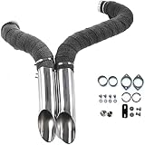 tubo de escape bicicleta Puertos de sensor O2 de 18 mm: incluye enchufes si no tienes sensor O2 y también suministramos adaptador de 18 a 12 mm en sensores de 12 mm. Se envía con kits de brida.