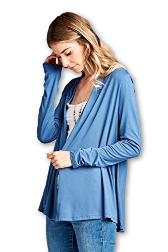 Image of Women Casual Open Front Long Sleeve Lightweight Softest Viscose Made from Bamboo Cardigan