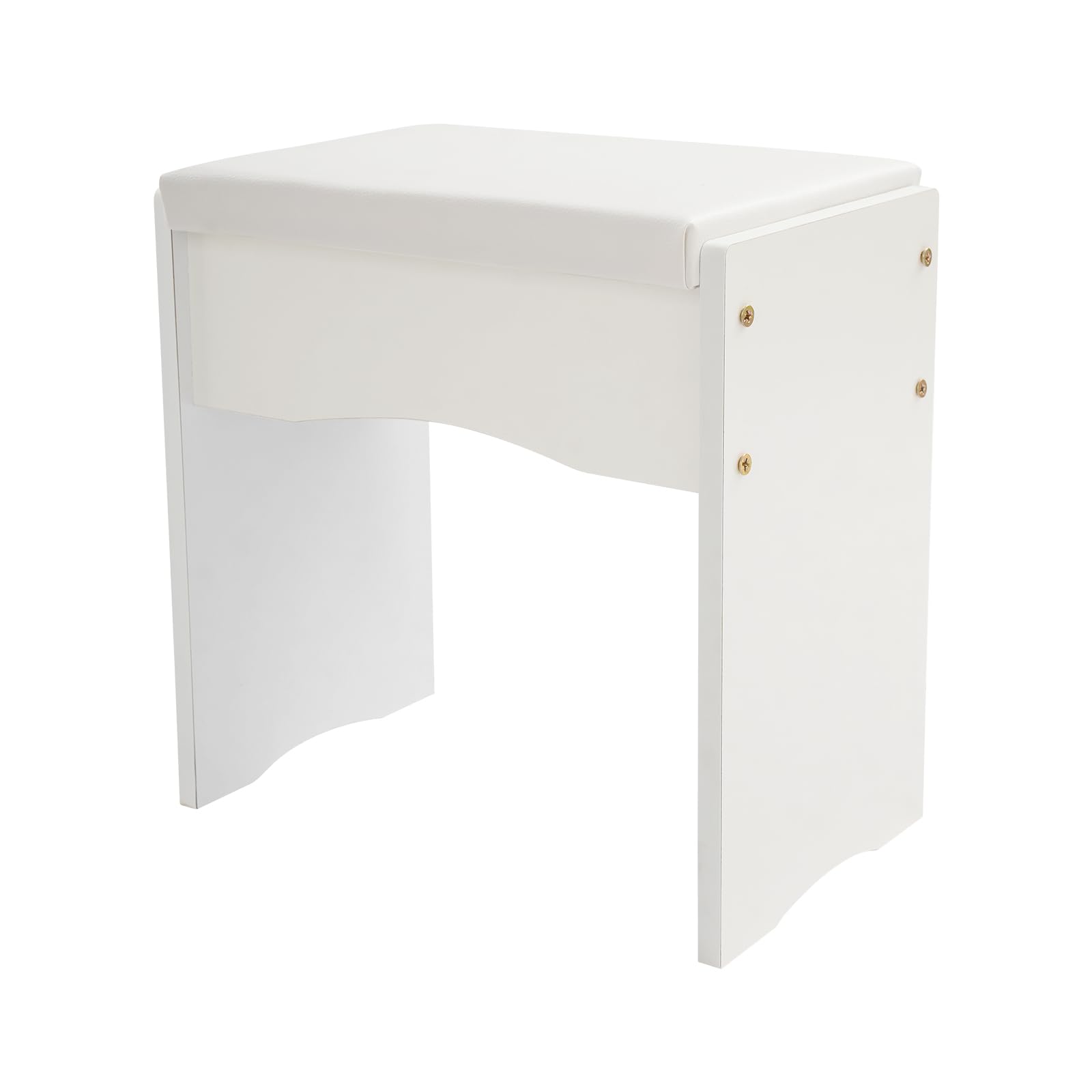 Tocador con espejo, tocador independiente, 80 × 35 × 128 cm, mesa cosmética con silla, 5 cajones y 3 estantes ocultos, con cerradura, juego de vanidad para dormitorio (blanco)