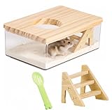 Zbozzba Acryl Hamster Sandbad Box, sandbad,mit Leiter und Schaufel,für Hamster,Mäuse,Chinchillas,Kleintiere