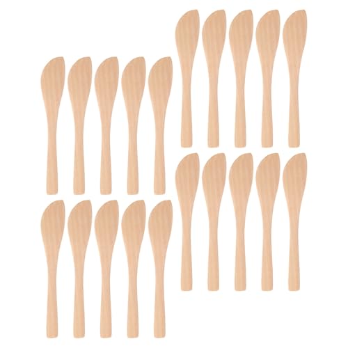 Mipcase 30 Piezas Unidades Cuchillos de Mantequilla Madera Espátulas para Untar Queso Mermelada y Masa de Empanadillas Utensilios Cocina Natural Antirayaduras