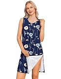 Deyeek Post Shoulder Surgery Shirts Women Tear Away Sleeveless Dress Full Open Adaptive Chemo Port Nightgown L