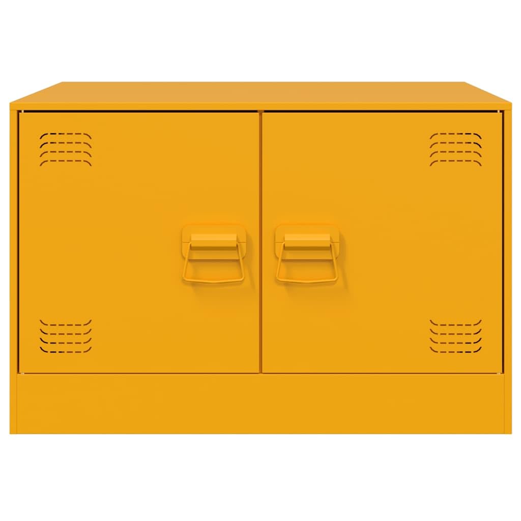 Tavolino da salotto giallo senape, 67 x 50 x 44 cm, in acciaio