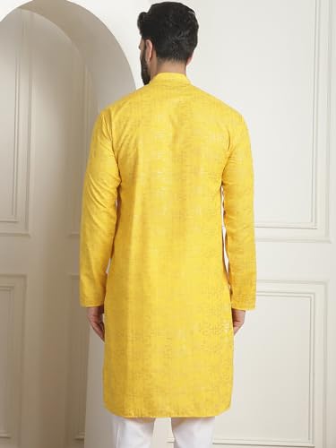 Image of SOJANYA (Since 1958 Men's Cotton Embroidered Printed Only Long Kurta