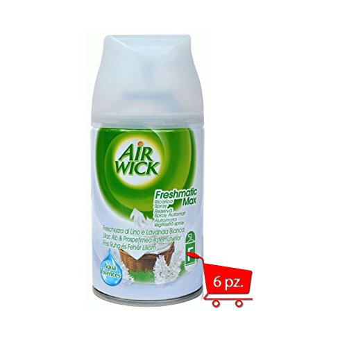 6 x AIR WICK FRESHMATIC ricarica 250ml. Cool Linen & White Lilac