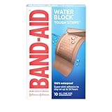 Band-Aid Brand Water Block Tough Strips Adhesive Bandages for First Aid Wound Care, Durable Waterproof Bandages to Protect Minor Cuts, Scrapes & Burns, Sterile, Extra Large, 2 Pack