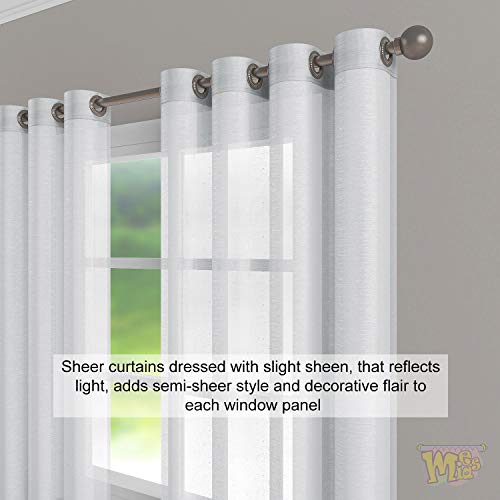 Memias Premium Extra Wide 1 Window Sheer Elegant Voile Curtain With Grommets For All Rooms Decoration, 104" W X 84" L, Baby Silver #TOP3