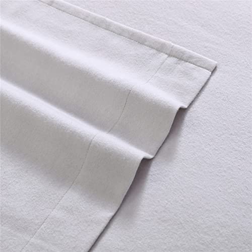 Image of Laura Ashley - Flannel Sheets Full Size, Anti-Pilling & Wrinkle Resistant Cotton, Touchably Soft for All-Season Comfort - Bed Sheets with Matching Pillowcases & Fitted Sheet (Cloud Grey)