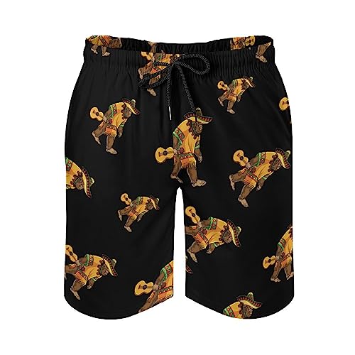 Bigfoot Sasquatch Mexican Mens Swim Trunks Quick Dry Beach Shorts Casual Sports Board Shorts Swimwear with Pocket2
