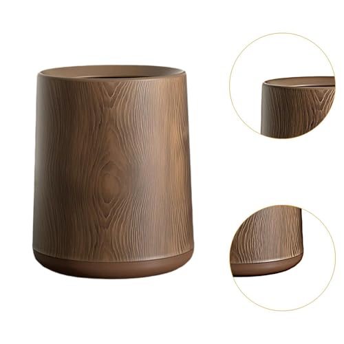 Contenedor de basura moderno con base y acabados de madera 6