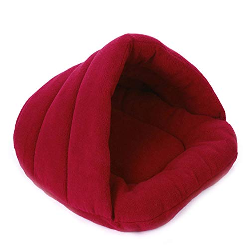 JIEHED Pet Tent Cave Bed Soft Warm House Winter Dog Kitten Sleeping Bag Pad Cushion Cuddler Burrow House Hole Igloo Nest Cozy Triangle Bed for Cat Puppy