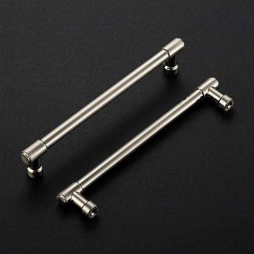 Image of Ravinte 10 Pack 6-1 /4 Inch Hole Center Solid Kitchen Cabinet Handles Brushed Nickel Dresser Pulls Cabinet Drawer Pulls for Kitchen Cupboard Hardware