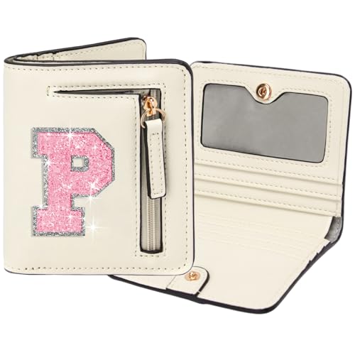 Image of Birthday Gifts for Teen Girl Kids Wallet Girl Wallets Small Initial Rfid Wallet Teen Girls Gift Preppy Stuff for Girls Beige P