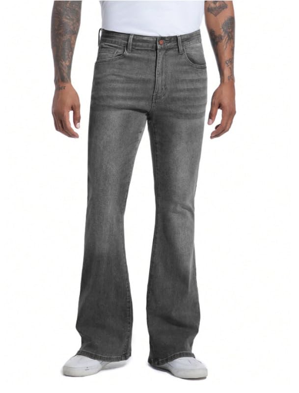 Image of Ben Martin Men's Bootcut Bell Bottom Jeans || Flared Denim Jean for Men || Stretchable Mid Rise Cotton Pants || Retro Style Casual Wear Bootcut' Denim' Jeans;