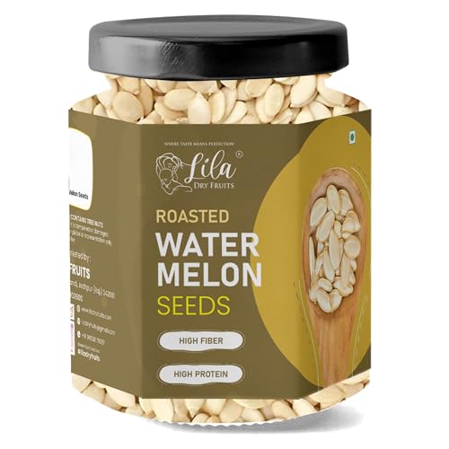 Image of LILA DRY FRUITS Roasted Watermelon Seeds 100 Grams | Crunchy Healthy Snack Plant Protein Rich Seeds | Daily Nutrition & Guilt Free Snacking Perfect for Gifting