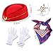 VANTOBEST 6PCS Flight Attendant Costume Accessories Womens Stewardess Air Hostess Cosplay Costume with Air Hostess(Red)