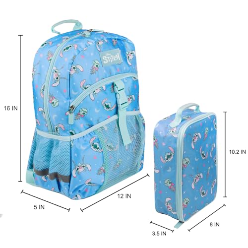 Bioworld Disney's Stitch 2-Piece 16" Premium Youth Backpack & Lunch Kit Set For Girls2