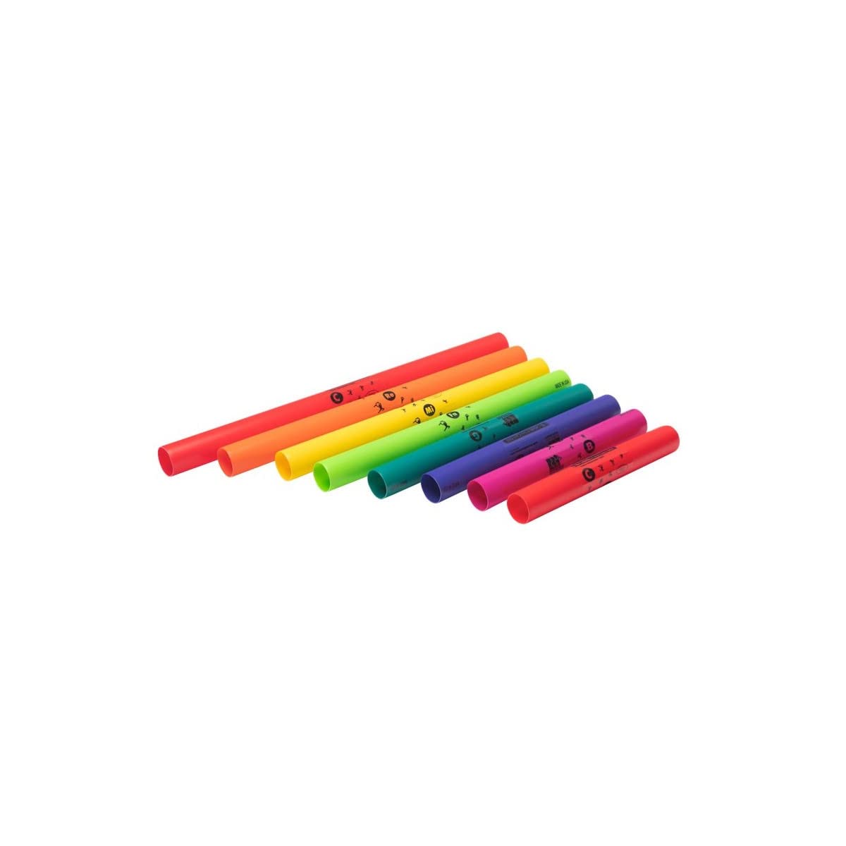 FUZEAU - 3460 – Diatonische Boomwhacker-Röhren – aus dünnem Kunststoff von 30 cm bis 63 cm – 8 Noten – einfach zu bedienen und zu pflegen – mehrfarbig – ab 4 Jahren