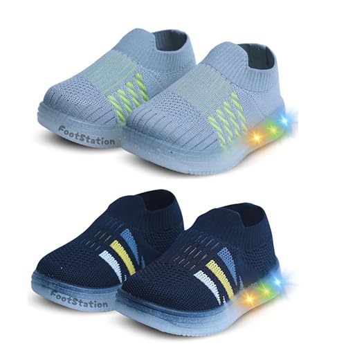 Image of Kids Slip-On LED Light Shoes, Pack of 2 (Combo)
