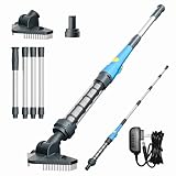 Hushlight Hot Tub Vacuum - Cordless Pool Vacuum for Above Ground Pool Rechargeable Stick for Fast Sand & Debris Removal in All Pool Types, Spas & Hot Tubs (Blue)
