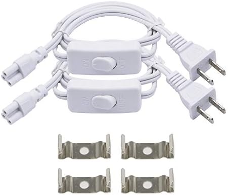 SinLoon UL-LP Certification 18AWG T5 T8 LED Wire Connector Power Cord LED Tube Power Extension Cord with on/Off Swith US Plug for LED T5 T8 Light Tube Integrated Extension Cable (2-Pack 3.3FT SW)