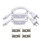 SinLoon T5/T8 LED Wire Connector Power Cord LED Tube Power Extension Cord with on/Off Swith US Plug for LED T5/T8 Light Tube Integrated LED Light Fixture Extension Cable Wire(2-Pack 3.3FT US SW)