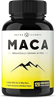 Organic Maca Root Powder Capsules - 1000mg Peru Grown - Energy, Performance