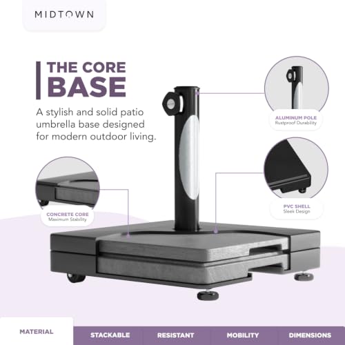 Image of Midtown Umbrellas Core - Umbrella Base with Wheels, Up to 65 lb Capacity