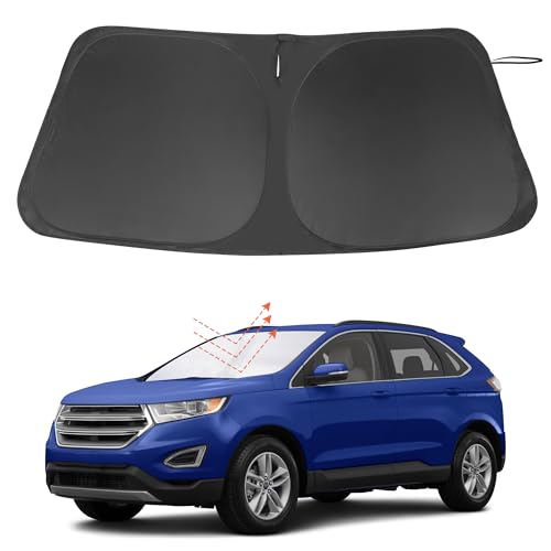 Image of Windshield Sun Shade Custom Fit for 2015-2024 Ford Edge SUV Accessories Foldable Sunshade Sun Blocker Protect Car from Sun Rays & Heat Damage Keep Car Cooler