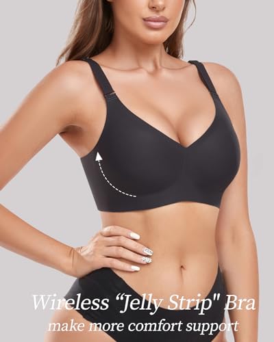 Image of Deep V Petal Bras for Women No Underwire Soft Wireless Bras Comfort Seamless Bralettes with Extender