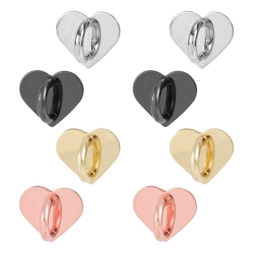 8pcs Coeur Anneau de Support pour Téléphone Portable, Mignon Crochets Charme Téléphone Adhésif Support Bague Phone pour Étui Phone Tablette Accessoires Bricolage (4 Couleurs)