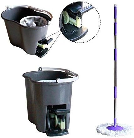 Inlifiny Lifine Microfiber Spinning Mop Easy Floor Mop W/Bucket 2 Heads 360 Rotating Head