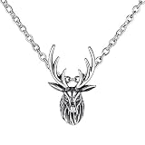 jonline24h Stainless Steel Mens Womens Deer Pendant Hip-Hop Punk Necklace