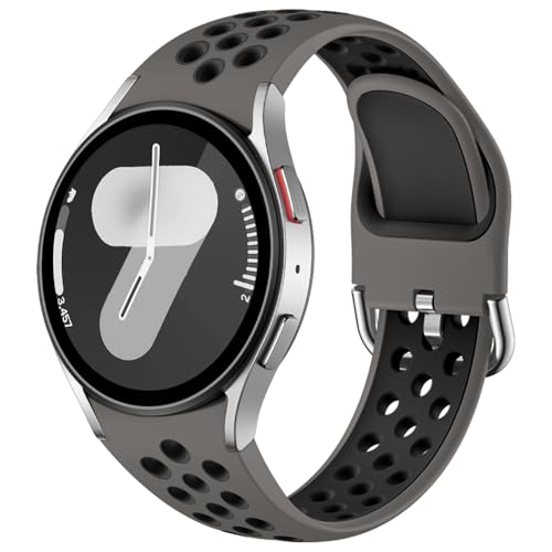 DaQin No Gap Sport Band Compatible with Samsung Galaxy Watch 7/6/5/4 Band 40mm 44m/Galaxy Watch FE/Watch 6 4 Classic 43mm 47mm 42mm 46mm/Watch 5 Pro 45mm, 20mm Soft Silicone Wristbands for Women Men