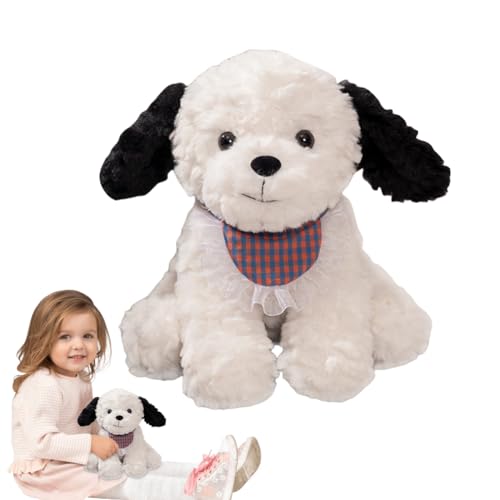 Peluche chiot écharpe cartoon idéale sur le canapé du salon