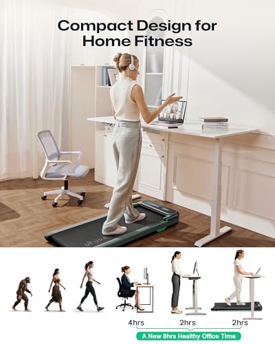 UREVO Smart Walking Pad, Under Desk Treadmill for Home/Office, Portable Walking Jogging Running Machine with APP, SpaceWalk E4 - Image 7