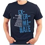 Brisco Brands Exterminate Mutant Science-Fiction Graphic T Shirt Men or Women Navy