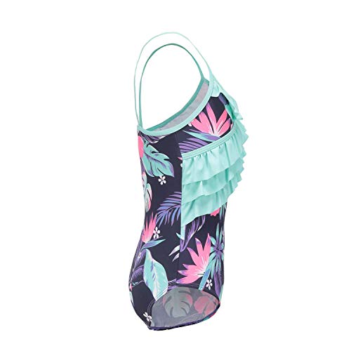 Image of Girls One Piece Swimsuits Hawaiian Ruffle Swimwear Beach Bathing Suit