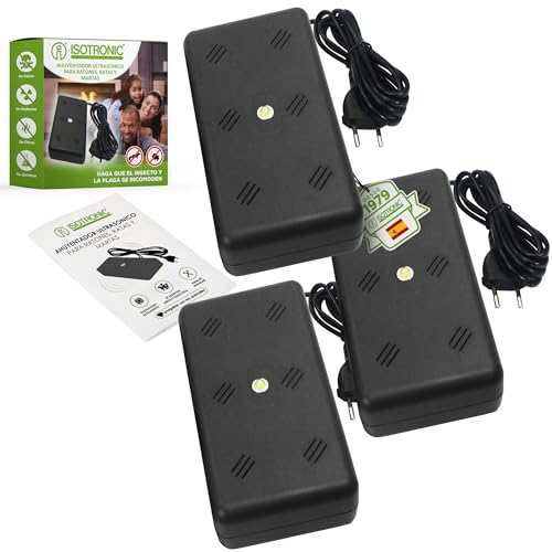 ISOTRONIC Protector Frente a Ratones y lirones para hogar, jardín, Granero y desván, con frecuencia y luz (3)