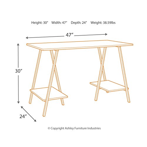 Signature Design By Ashley Bertmond Industrial Home Office Writing Desk, Two-Tone Brown #TOP2