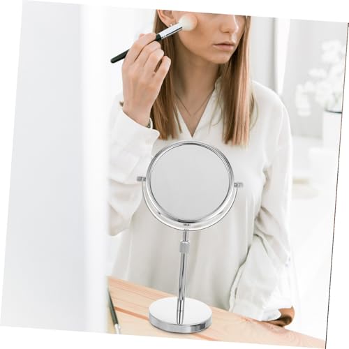 Miroir de maquillage rond rotatif avec face double orientable facilement - 4